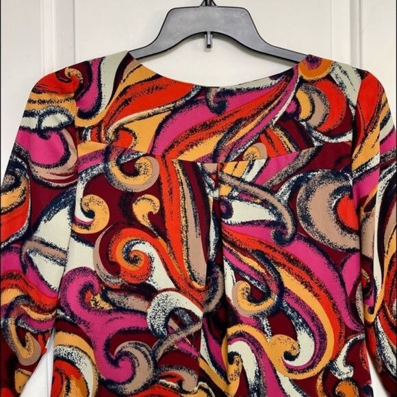 ANTHROPOLOGIE MAEVE Flavia Swirl Print Shift Dress Size S - Picture 5 of 7
